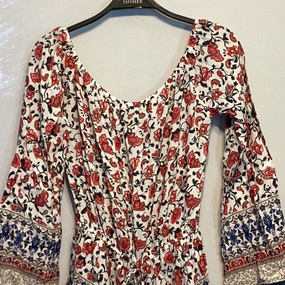 Forever 21 long sleeve bohemian print romper size small - Picture 2 of 7